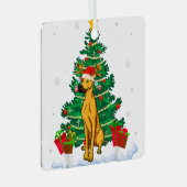 クリスマスパジャマグレートダネツリークリスマスドッグパパママ メタルオーナメント (正面右)