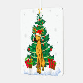 クリスマスパジャマグレートダネツリークリスマスドッグパパママ メタルオーナメント (正面左)