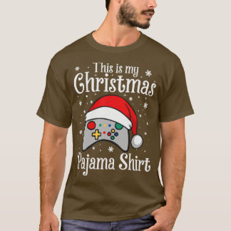 クリスマスパジャマサンタ帽子ビデオゲーム私のもの Tシャツ