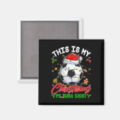 クリスマスパジャマシャツサッカーニット帽サンタ帽子 マグネット (正面/裏面)