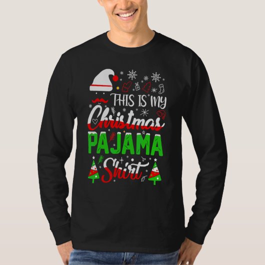 クリスマスパジャマシャツサンタ家族Xmas Tシャツ (正面)