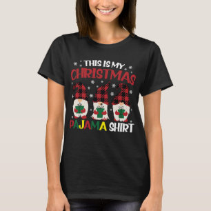 クリスマスパジャマシャツファミリーグノーミー Tシャツ