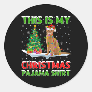 クリスマスパジャマシャツ クリスマス ラウンドシール