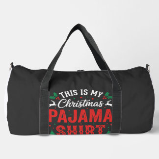 クリスマスパジャマシャツ 楽しい休日 ダッフルバッグ