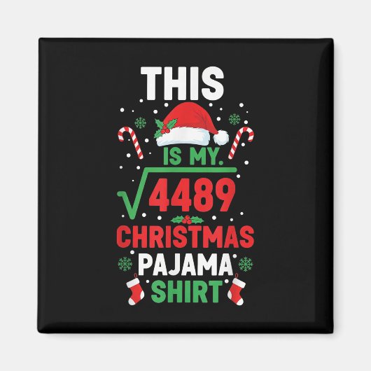 クリスマスパジャマシャツ 67 ルート67 面白い マグネット (正面)
