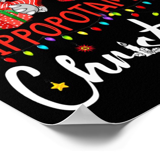 クリスマスパジャマスサンタにカバが欲しい ポスター (角)