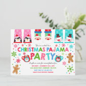 クリスマスパジャマスパーティの招待状ホリデーパジャマ 招待状 (スタンド正面)