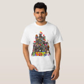 クリスマスパジャマダネツリークリスマスドッグパパママT-Shir Tシャツ (正面フル)