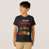 クリスマスパジャマドラゴンラバークリスマスツリーライトアニ Tシャツ (正面フル)