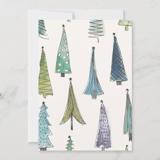 クリスマスパジャマパーティの招待状かわいい木 招待状 (裏面)