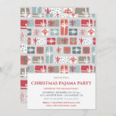 クリスマスパジャマパーティの招待状ギフトススランバー 招待状 (正面/裏面)