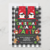 クリスマスパジャマパーティの招待状ホリデーパジャマ 招待状 (正面)