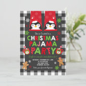 クリスマスパジャマパーティの招待状ホリデーパジャマ 招待状 (スタンド正面)