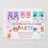 クリスマスパジャマパーティの招待状ホリデーパジャマ 招待状 (正面)