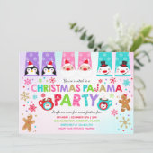 クリスマスパジャマパーティの招待状ホリデーパジャマ 招待状 (スタンド正面)