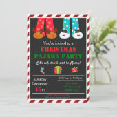 クリスマスパジャマパーティの招待状ホリデーパジャマ 招待状 (スタンド正面)