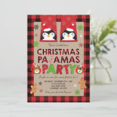 クリスマスパジャマパーティの招待状ホリデーパジャマ 招待状 (スタンド正面)