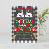 クリスマスパジャマパーティの招待状ホリデーパジャマ 招待状 (スタンド正面)