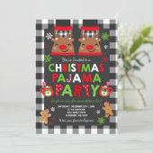 クリスマスパジャマパーティの招待状ホリデーパジャマ 招待状 (スタンド正面)