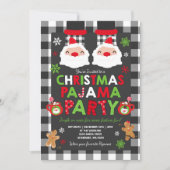 クリスマスパジャマパーティの招待状ホリデーパジャマ 招待状 (正面)
