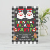 クリスマスパジャマパーティの招待状ホリデーパジャマ 招待状 (スタンド正面)
