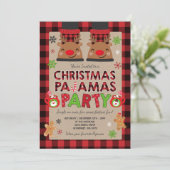 クリスマスパジャマパーティの招待状ホリデーパジャマ 招待状 (スタンド正面)