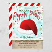 クリスマスパジャマパーティの招待状 招待状 (正面/裏面)