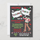 クリスマスパジャマパーティの招待状 招待状 (正面)