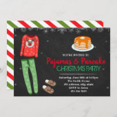 クリスマスパジャマパーティの招待状 招待状 (正面/裏面)