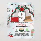 クリスマスパジャマパーティの招待状 招待状 (正面/裏面)