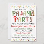 クリスマスパジャマパーティの招待状PJ招待状 招待状 (正面)