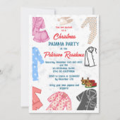 クリスマスパジャマパーティーおもしろいの子供の招待 招待状 (正面)