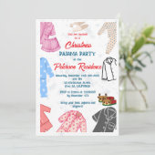 クリスマスパジャマパーティーおもしろいの子供の招待 招待状 (スタンド正面)