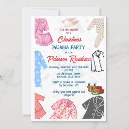 クリスマスパジャマパーティーおもしろいの子供の招待 招待状