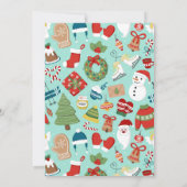 クリスマスパジャマパーティーおもしろいキッズイラストレーション 招待状 (裏面)