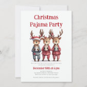 クリスマスパジャマパーティーおもしろいトナディースレープウェア 招待状 (正面)