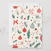 クリスマスパジャマパーティーおもしろいホリデーパジャマパーティー 招待状 (裏面)