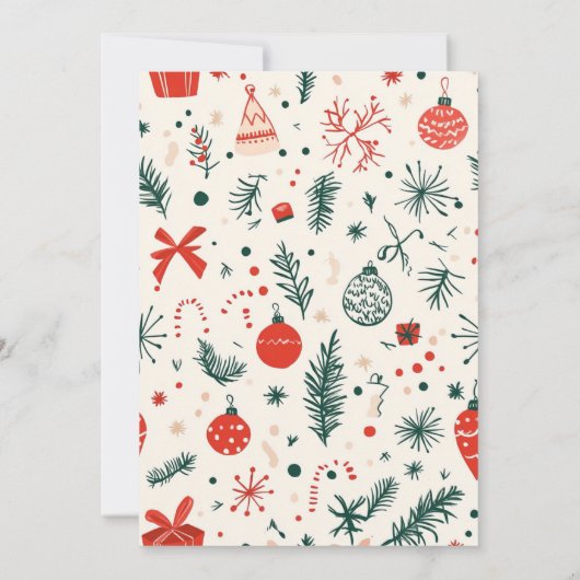 クリスマスパジャマパーティーおもしろいホリデーパジャマパーティー 招待状 (裏面)