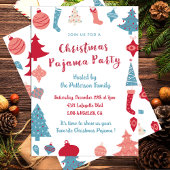 クリスマスパジャマパーティーかわいいイラストレーション 招待状