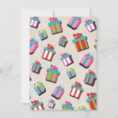 クリスマスパジャマパーティーとサンタとギフト 招待状 (裏面)