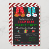 クリスマスパジャマパーティーの招待状　ホリデーパジャマ 招待状 (正面/裏面)