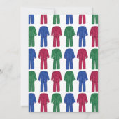 クリスマスパジャマパーティーの招待状 | PJ ホリデーパーティー 招待状 (裏面)