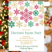 クリスマスパジャマパーティーイラストレーションスノーフレーク 招待状