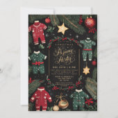 クリスマスパジャマパーティーキッズパジャマパーティー 招待状 (正面)