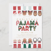 クリスマスパジャマパーティーキッズホリデーパーティー 招待状 (正面)