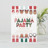 クリスマスパジャマパーティーキッズホリデーパーティー 招待状 (スタンド正面)