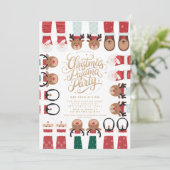 クリスマスパジャマパーティーキッズホリデーパーティー 招待状 (スタンド正面)