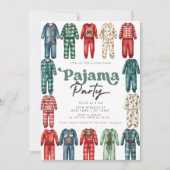 クリスマスパジャマパーティーキッズホリデーパーティー 招待状 (正面)