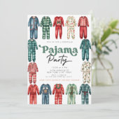 クリスマスパジャマパーティーキッズホリデーパーティー 招待状 (スタンド正面)