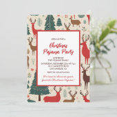 クリスマスパジャマパーティースランバーお洒落ディアー 招待状 (スタンド正面)